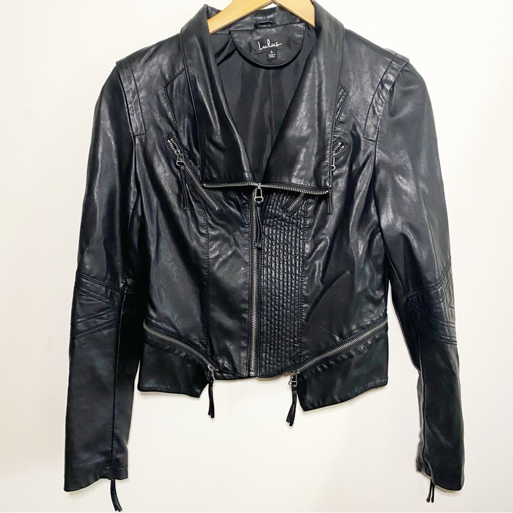 Lulus Black Vegan Leather Jacket